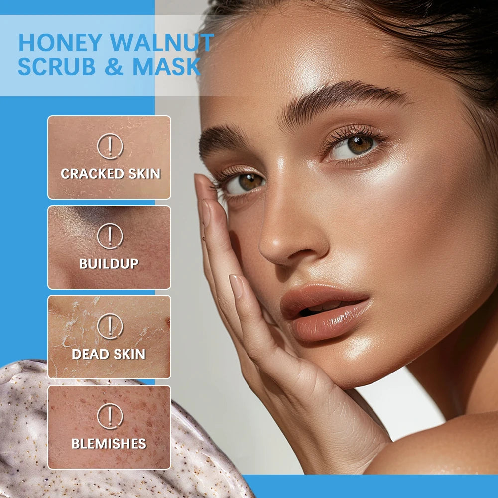 Facial Scrub & Mask Moisturizing Nourishing Skincare Facial Scrub For Honey Walnut Face Cream Facial Exfoliants Skin Care Peaceful Pleasures Health and Wellness