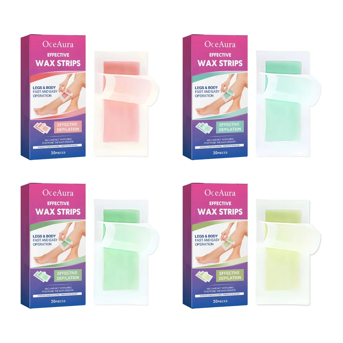 Cold Wax Hair Removal Strips 30pc – Body & Facial Depilatory
