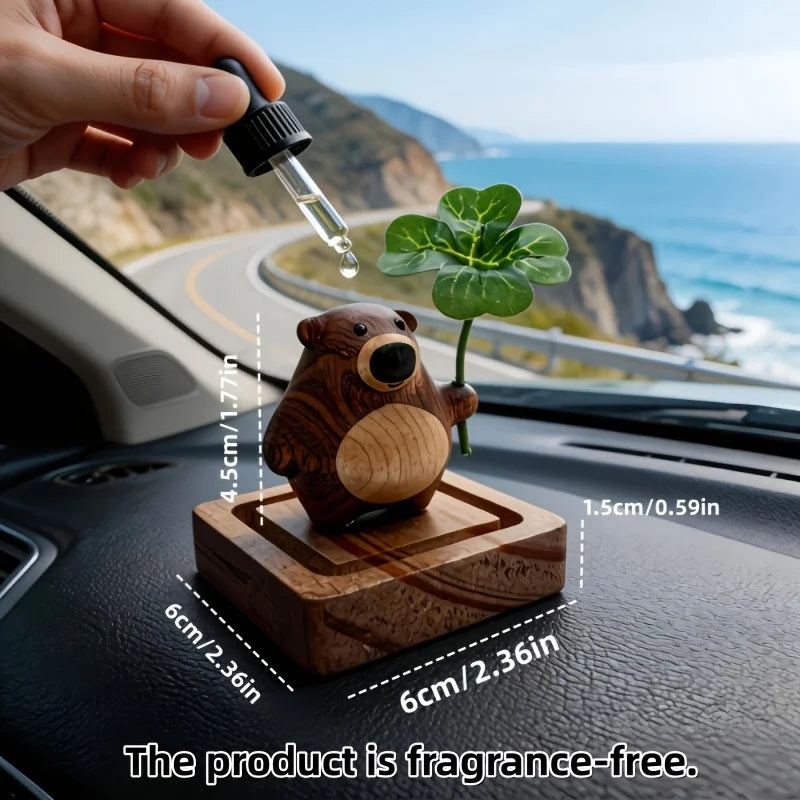 Cute Bear Wood Essential Oil Aroma Diffuser | Home & Car Decor Wood Aroma Diffuser Peaceful Pleasures Health and Wellness