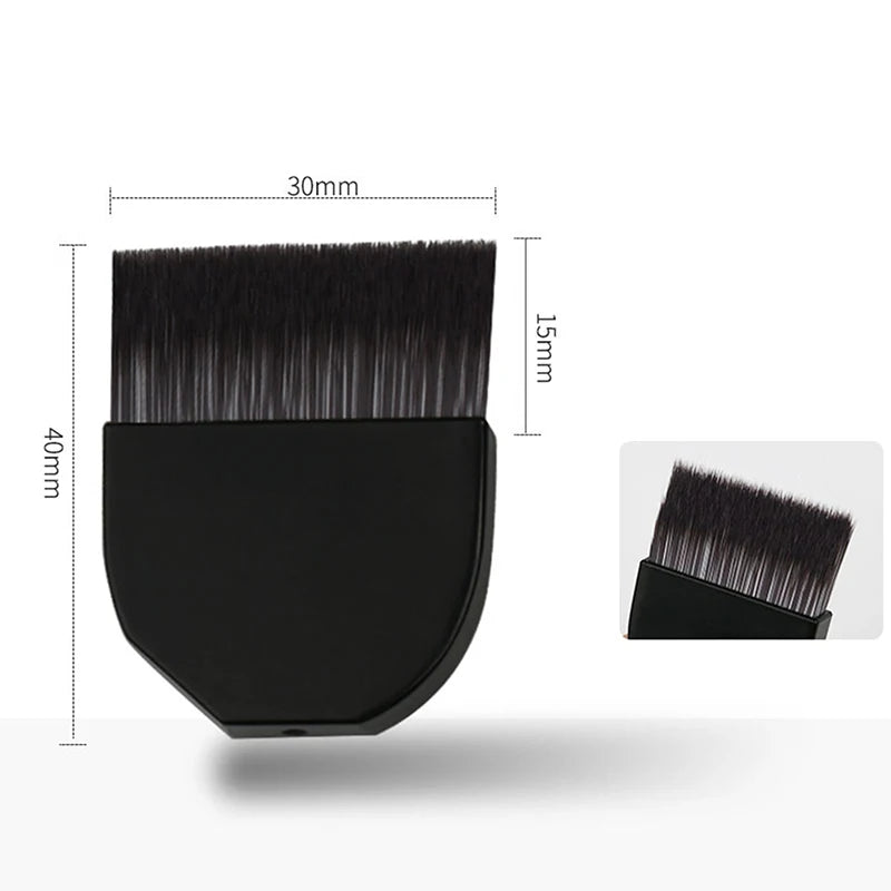 1 Pcs Ultra-Thin One-Line Foundation Brush Crescent-Shaped Mask Brush Short Handle Fluffy Soft Bristle Professional Beauty Tool Peaceful Pleasures Health and Wellness B