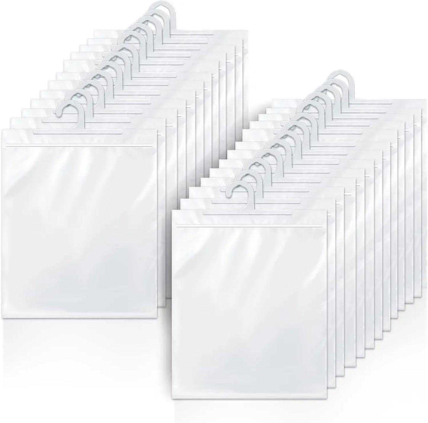 24 Pack Clear Hanging Storage Bags, 10x12.5-inch Large Hook Plastic Organizers for Classroom & Home Use Peaceful Pleasures Health and Wellness