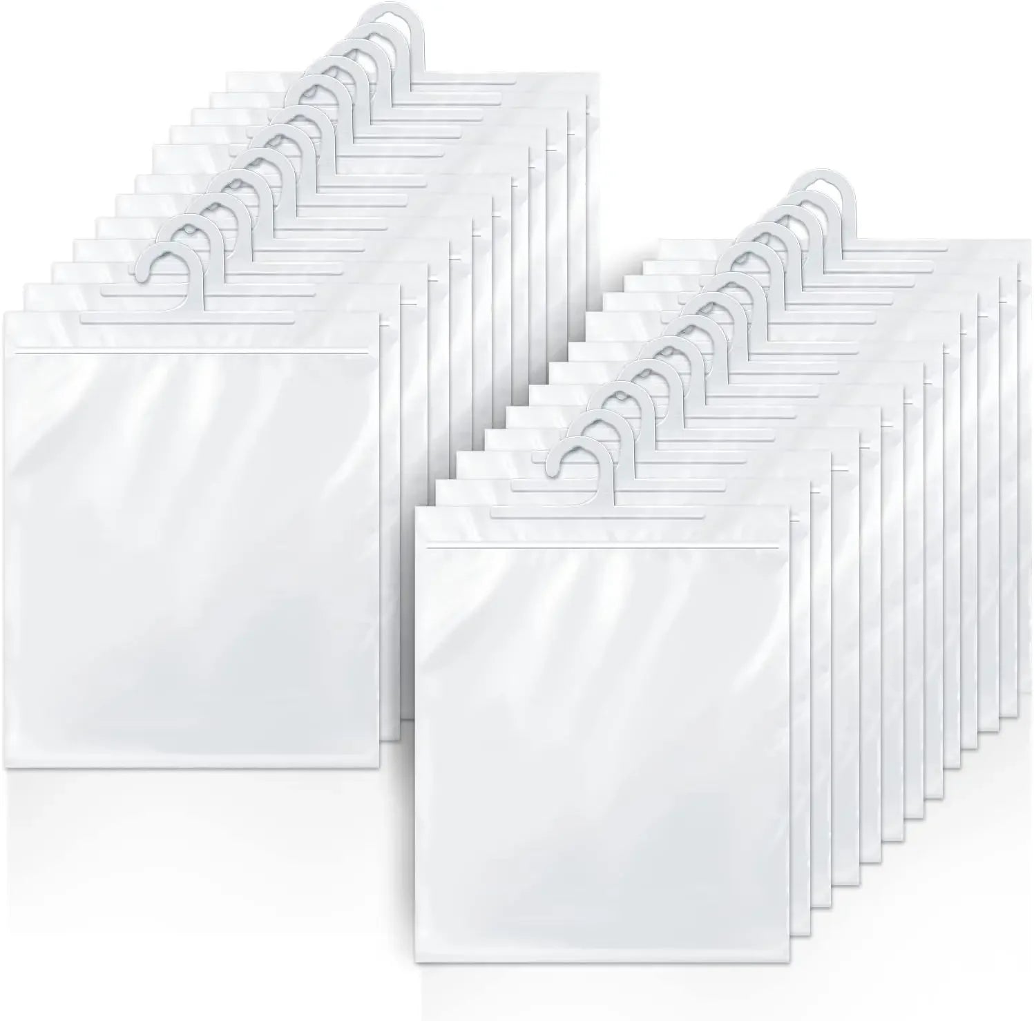24 Pack Clear Hanging Storage Bags, 10x12.5-inch Large Hook Plastic Organizers for Classroom & Home Use Peaceful Pleasures Health and Wellness