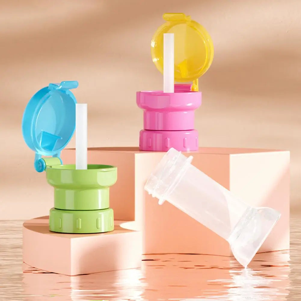 New Upgraded Mineral Water Bottle Cap With Straw Adapter Anti-Choke Leak-Proof For Baby Kids Portable Storage Bottle Accessories Peaceful Pleasures Health and Wellness