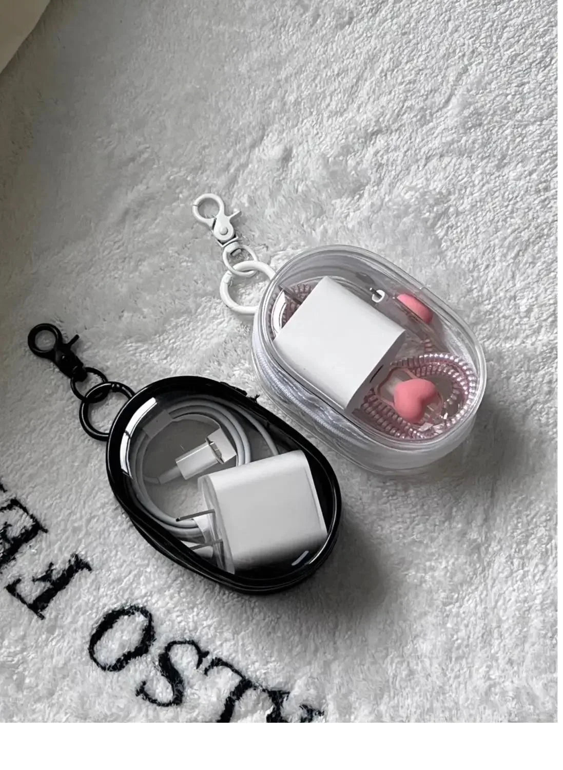 Mini Clear Zipper Storage Bag – Cable & Earphone Organizer