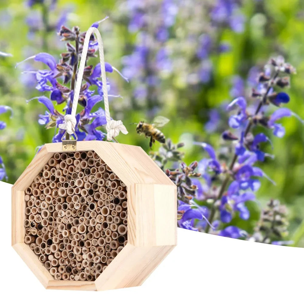 Wooden Insect Bee House Wood Bug Room Hotel Nesting Box Outdoor