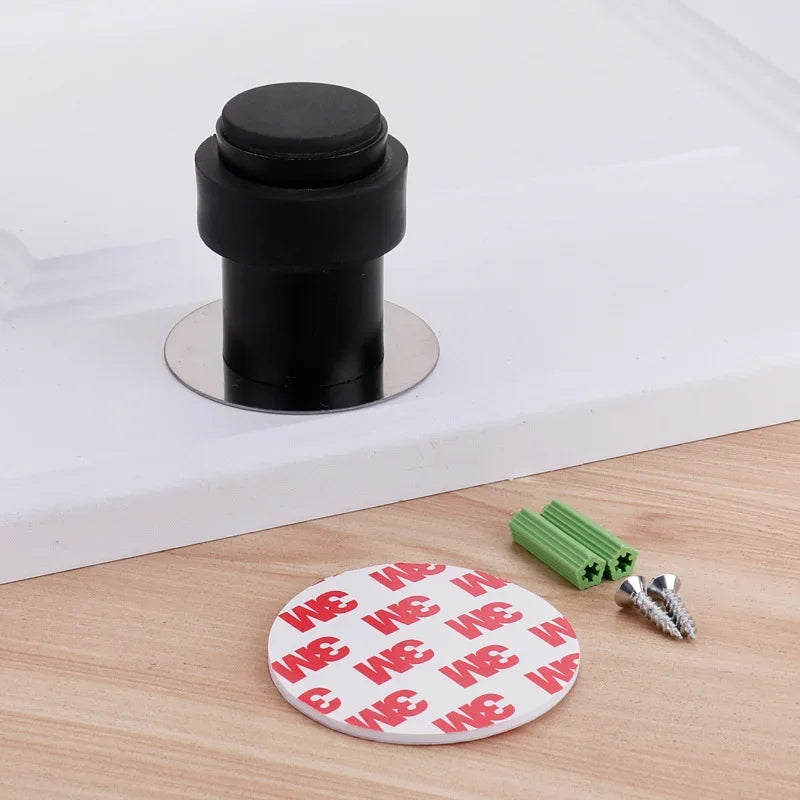 304 Stainless Steel Floor Door Stop – Screw or Adhesive Mount Floor Door Stop Peaceful Pleasures Health and Wellness 46mm-black