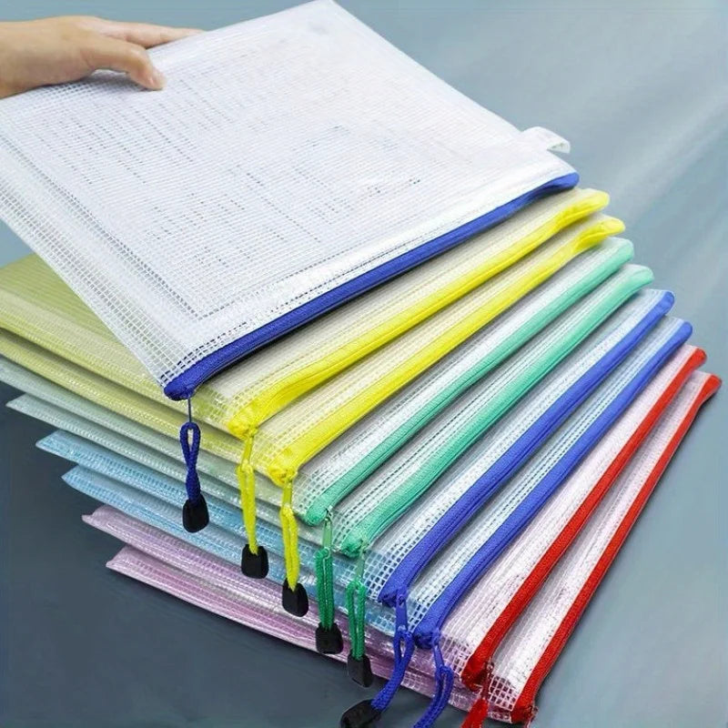 5-Pack A4 Zipper File Bags – Clear PVC Large Capacity Organizer