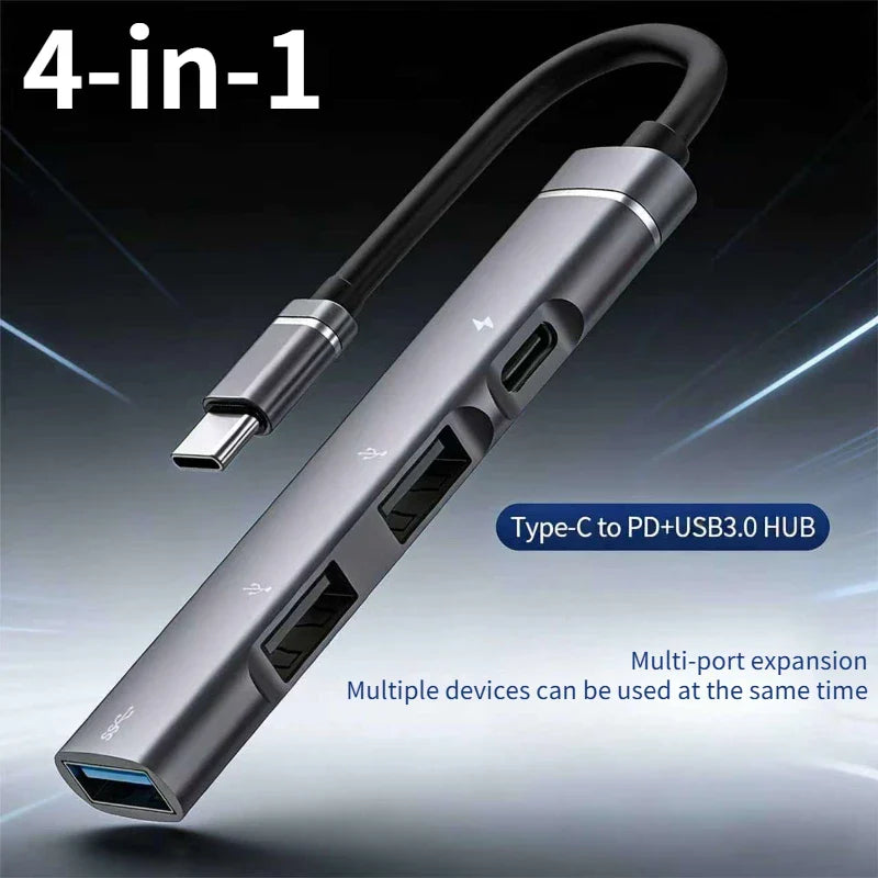 4-Port USB-C Hub 3.0 – 5Gbps OTG Splitter for MacBook & Laptop
