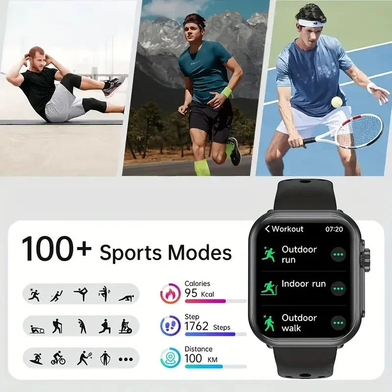 BOXUXING 1.85" AMOLED Smart Watch – Bluetooth Call, GPS, IP68