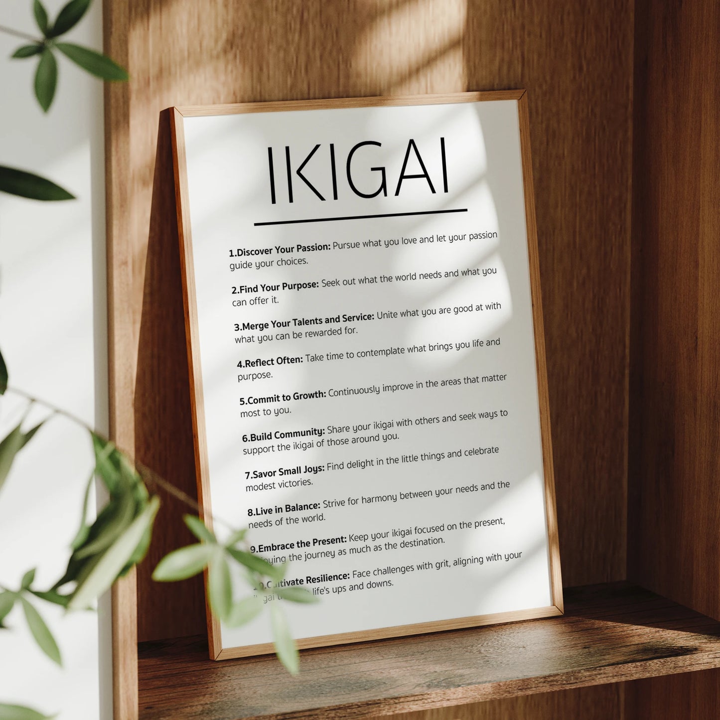 Ikigai Principles Canvas Wall Art Print | Motivational Decor