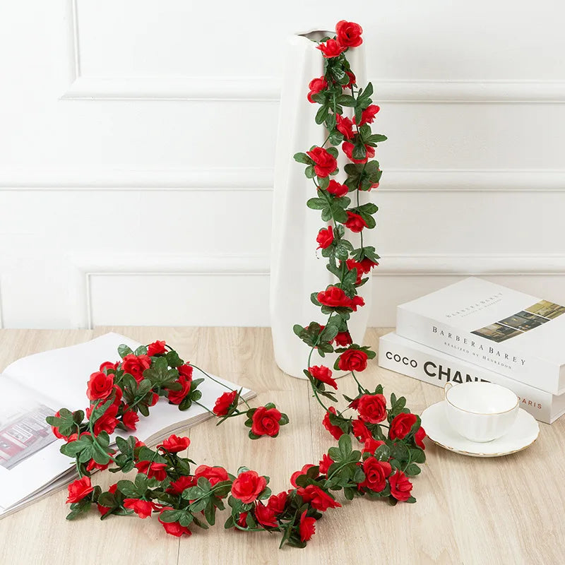 Artificial Silk Rose Vine Garland – Wedding & Home Decor