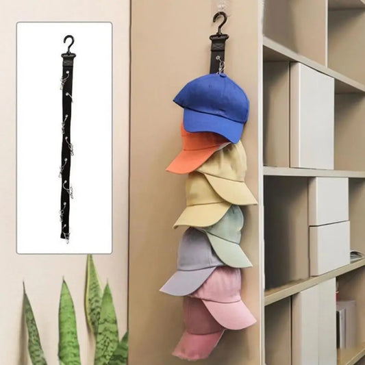 Rotating Hanging Rope Organizer - No Drill Closet Hat Rack for Dorm, Vertical Space Saver with 8 Hooks Peaceful Pleasures Health and Wellness