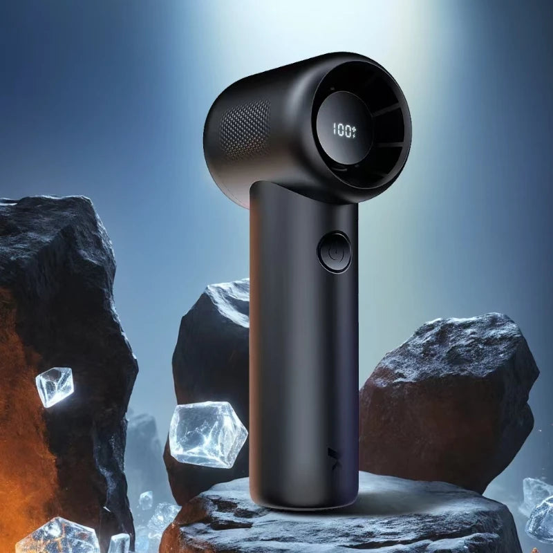 Handheld Turbo Fan USB Rechargeable Portable Cooling Fan Digital Display
