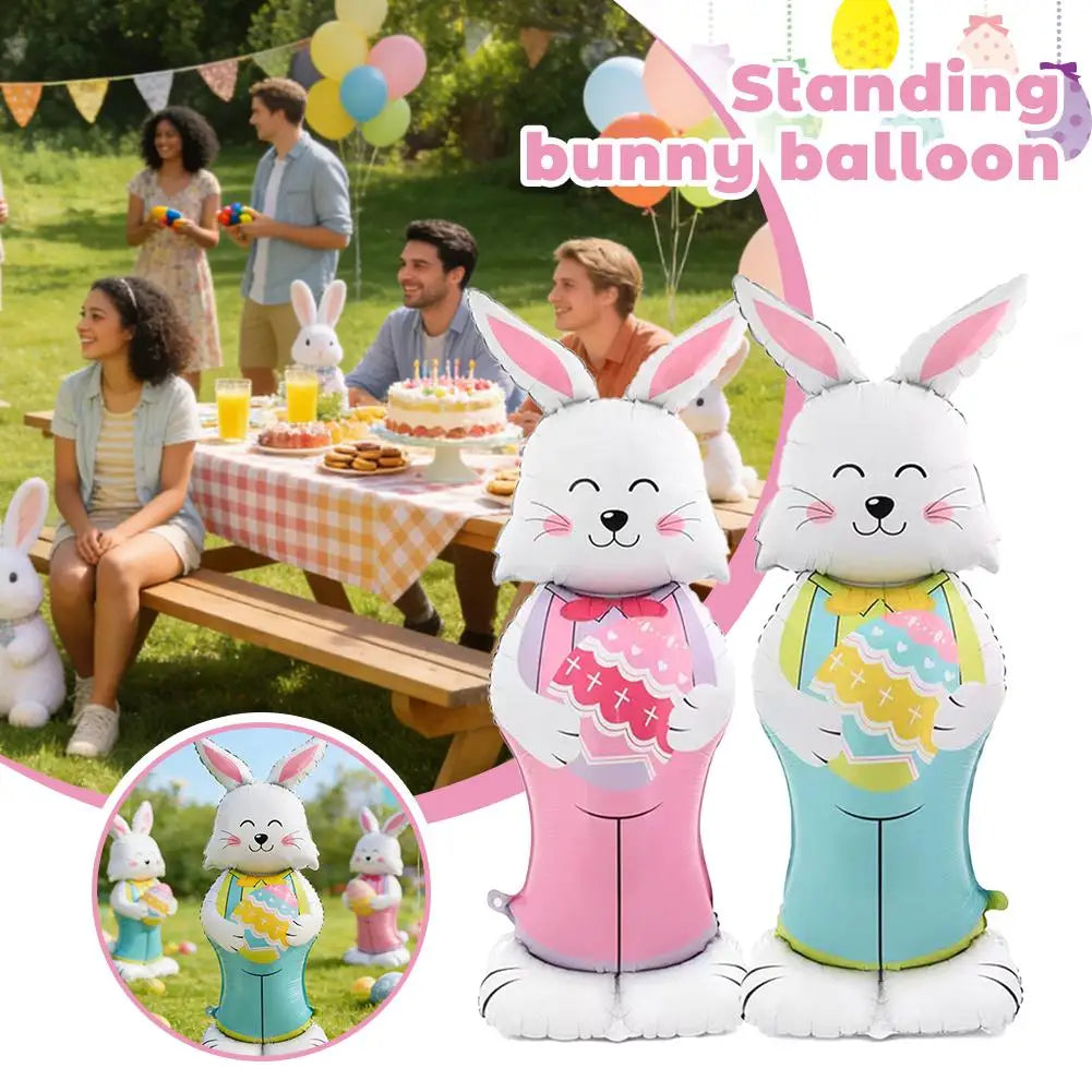 Aluminum Film Easter Balloon with Standing Base, Rabbit Chicken Carrot Shape for Birthday Party Holiday Home Decor Supplies Peaceful Pleasures Health and Wellness