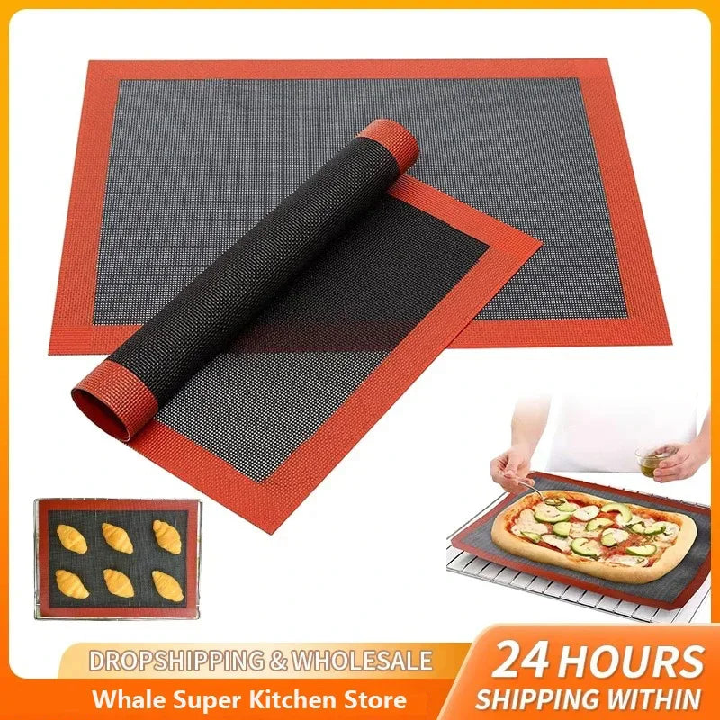 Baking Grill Mat 30X40cm Baking Tray Breathable Anti stick BBQ Cookie Bread Baking Pad Oven Microwave High Temperature Baking Peaceful Pleasures Health and Wellness