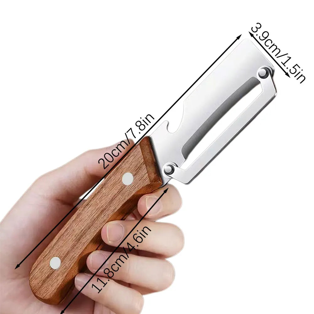 Stainless Steel Fruit & Vegetable Peeler – Wood Handle | Aihogard