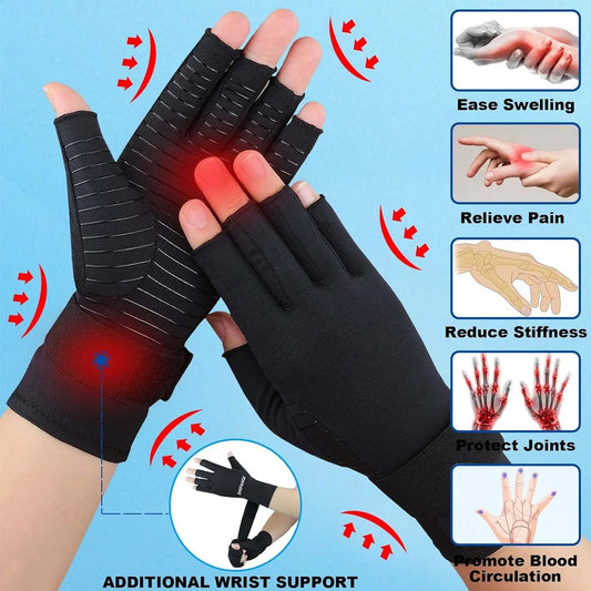 1Pair Compression Arthritis Gloves with Strap,Carpal Tunnel,Typing Peaceful Pleasures Health and Wellness
