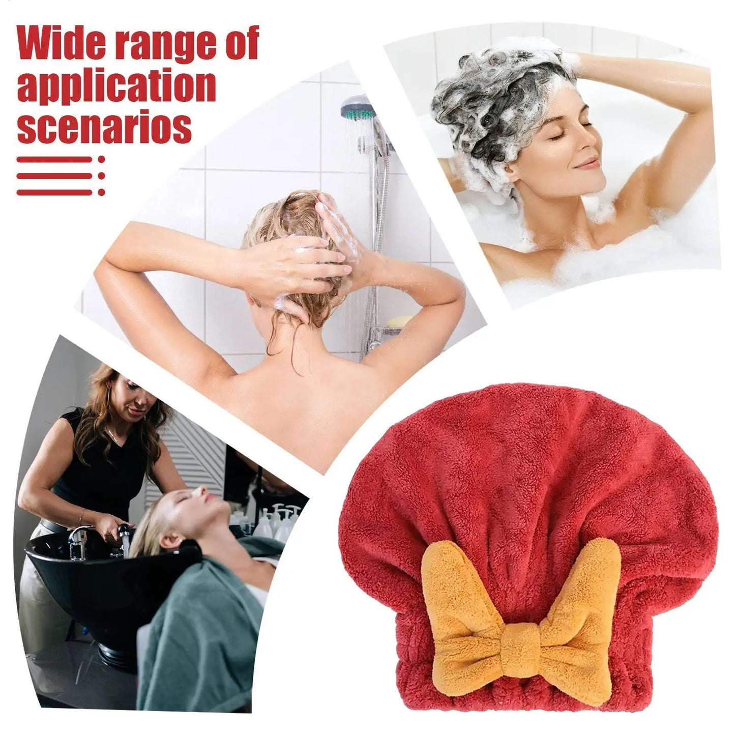 Bow-Knot Hair Drying Turban Wrap for Curly & Long Wet Hair