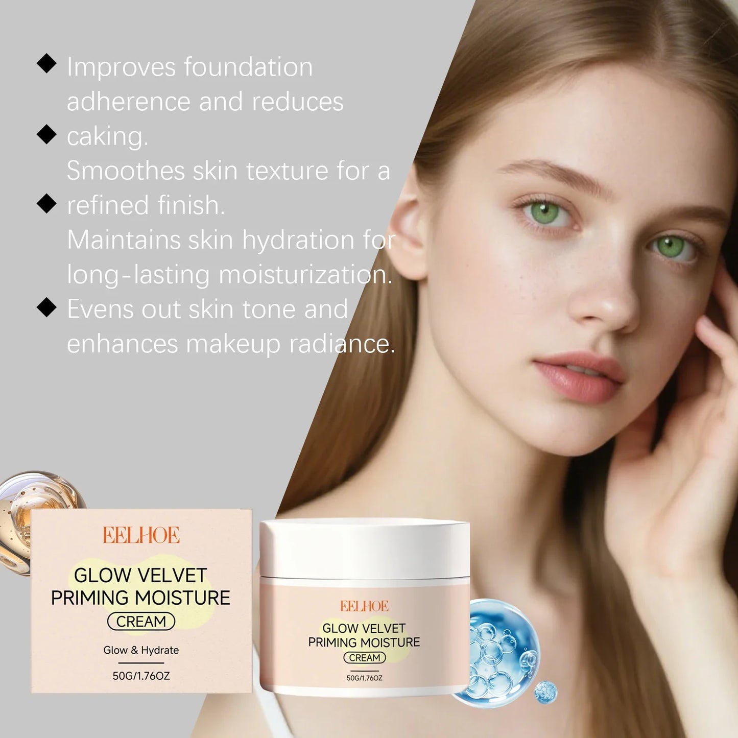 Hoygi Glow Velvet Face Primer – Pore Blurring & Hydrating