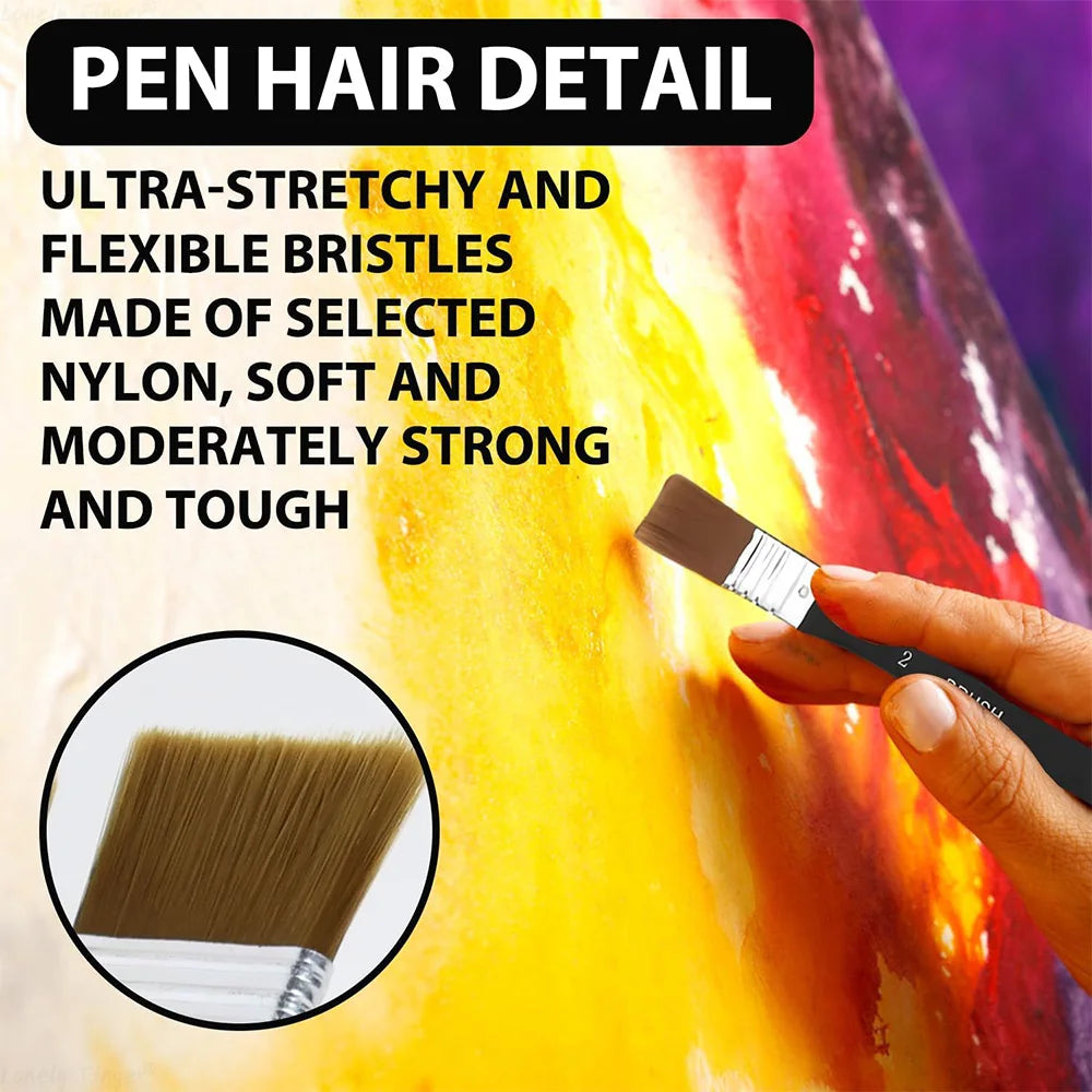 1/3/4 Pcs Paint Brush, Flat Bright Paint Brushes Craft Basecoating Paint Brushes with Wooden Handle for Acrylic, Oil, Watercolor Peaceful Pleasures Health and Wellness