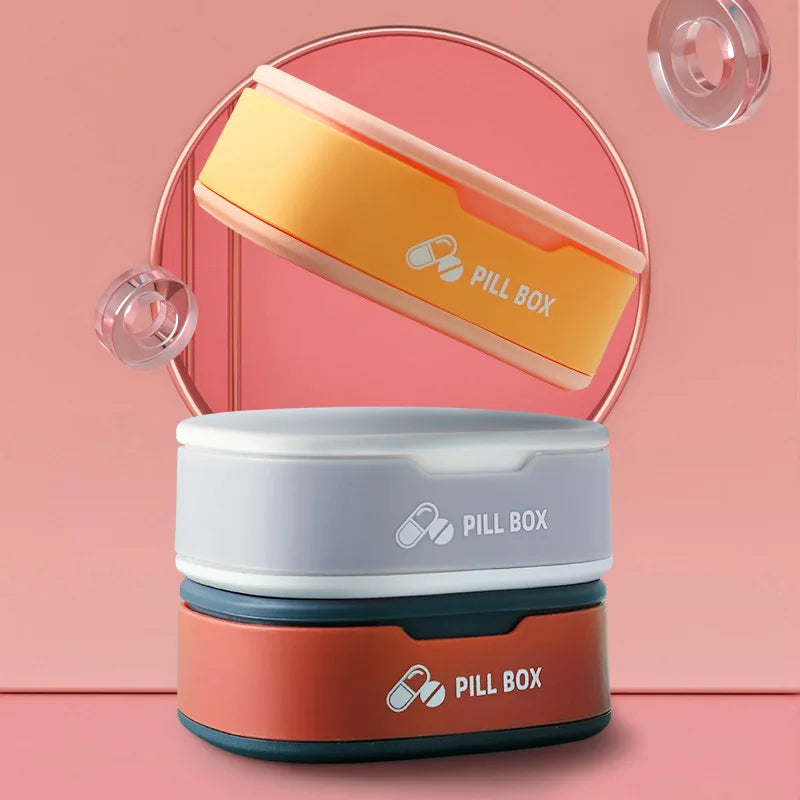 Mini Small Portable Travel Pill Box Vitamin Cases Container Organizer Storage Tablet 4 Grids Medicine Fish Oils Peaceful Pleasures Health and Wellness