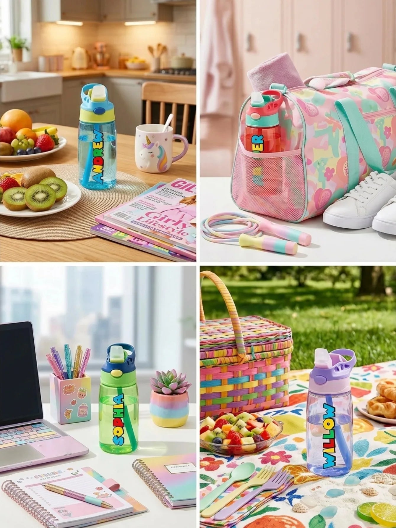 1pc Custom Water Bottle Personalized Name Cup with Straw and Lid 16oz 480ml Gift for Him Her Home Office Peaceful Pleasures Health and Wellness