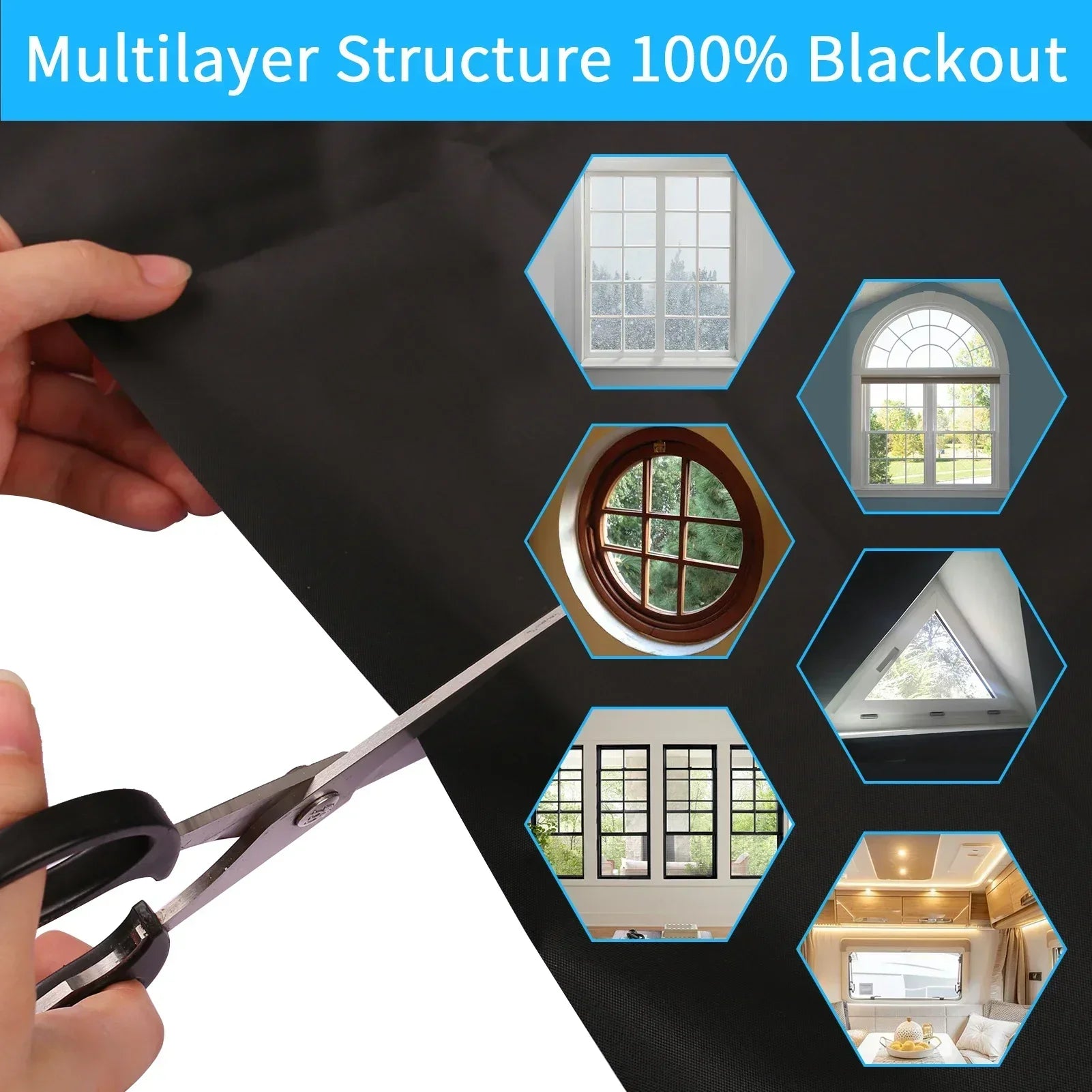 Portable Blackout Curtains Blinds for Windows 100% Window Shades Easy to Cut Fit for Bedroom Baby Room and TV Room Peaceful Pleasures Health and Wellness