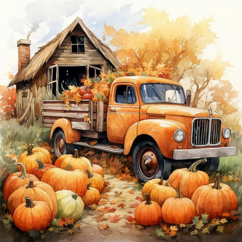 GATYZTORY Diy Painting By Numbers Kits Pumpkin Cart Scenery Picture With Number Acrylic Paint On Canvas Personalized Gift Peaceful Pleasures Health and Wellness 11 20x30cm Unframed