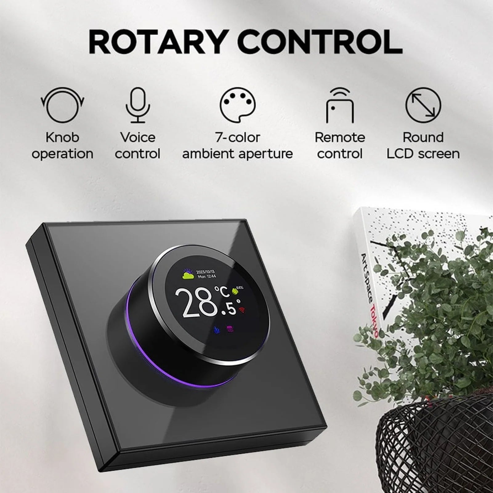 Smart Knob Thermostat Water Heating Digital Thermostat Intuitive 95~240VAC Digital IP20 Protecting Temp Controller for Home Peaceful Pleasures Health and Wellness