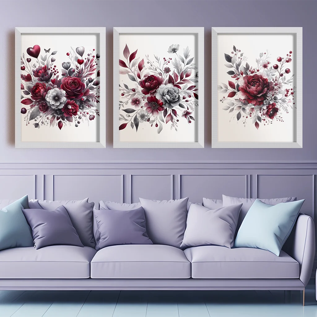 Nordic Rose Botanical Canvas Wall Art | Minimalist Floral Print Botanical Canvas Print Peaceful Pleasures Health and Wellness
