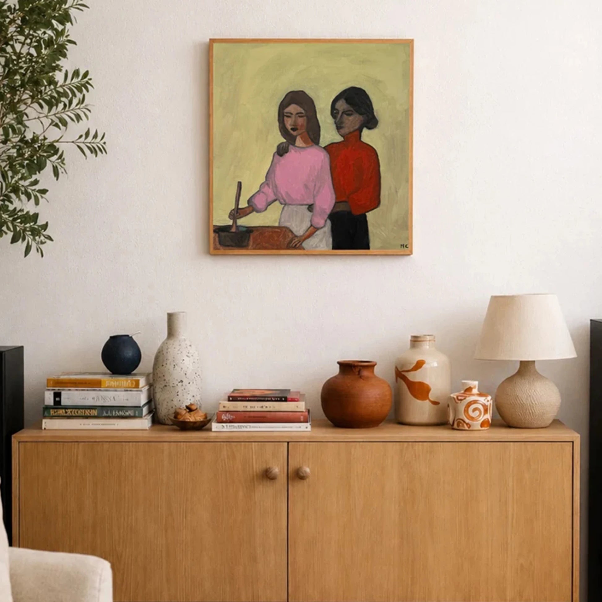 Modern Spanish Women Supporting Women Wall Art Print Canvas Painting Poster Picture For Living Room,Bedroom Home Decor Peaceful Pleasures Health and Wellness