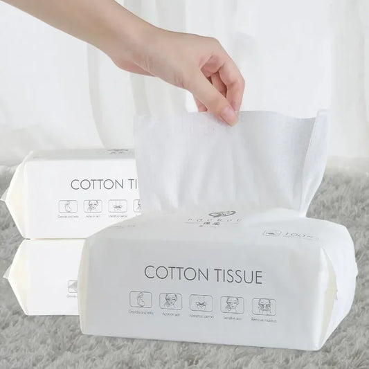 Disposable Cotton Face & Bath Towels 50/100 Pack – Soft & Thick Disposable Face Towels Peaceful Pleasures Health and Wellness
