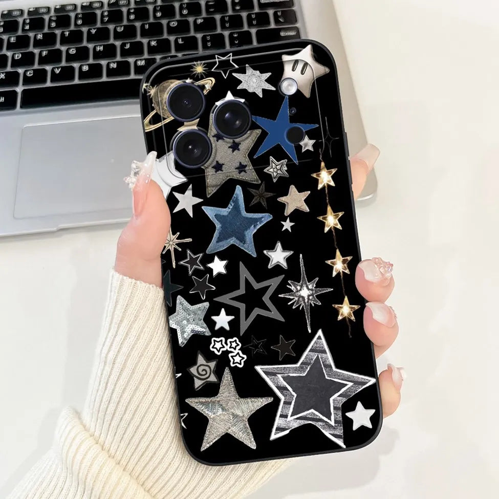 iPhone 17 Pro Silicone Case | Cute Kawaii Floral Painted Cover