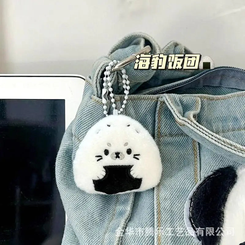 Kawaii Sushi Seal Plush Keychain – Cute Anime Bag Charm Gift