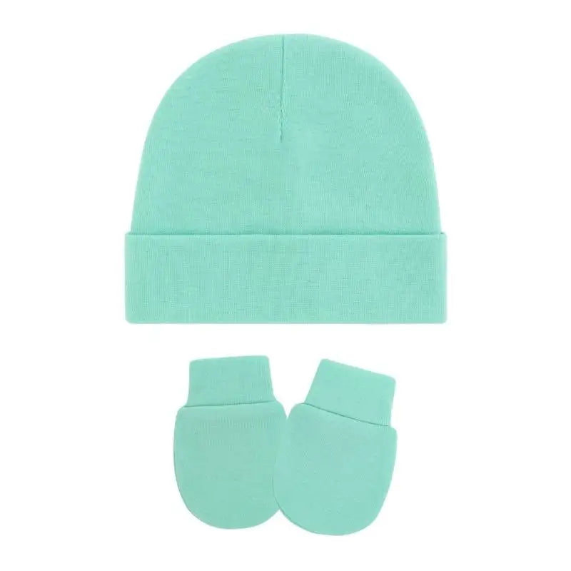 Cotton Newborn Baby Hat & Mittens Set – Soft Knit, 0–12 Mo