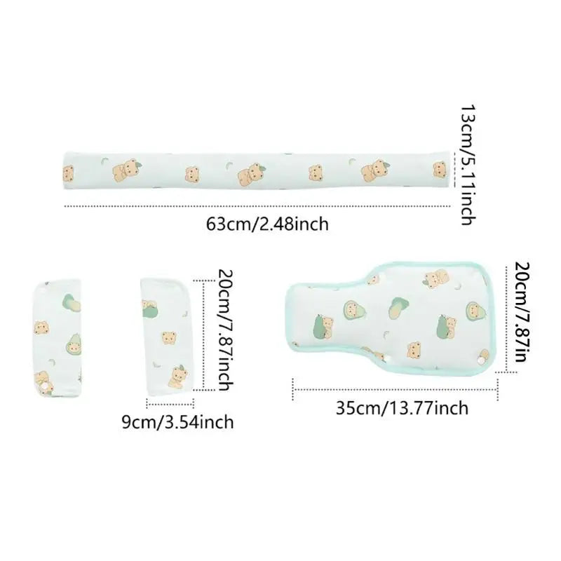 Baby Stroller Shoulder & Crotch Strap Pads | Soft Cotton Comfort
