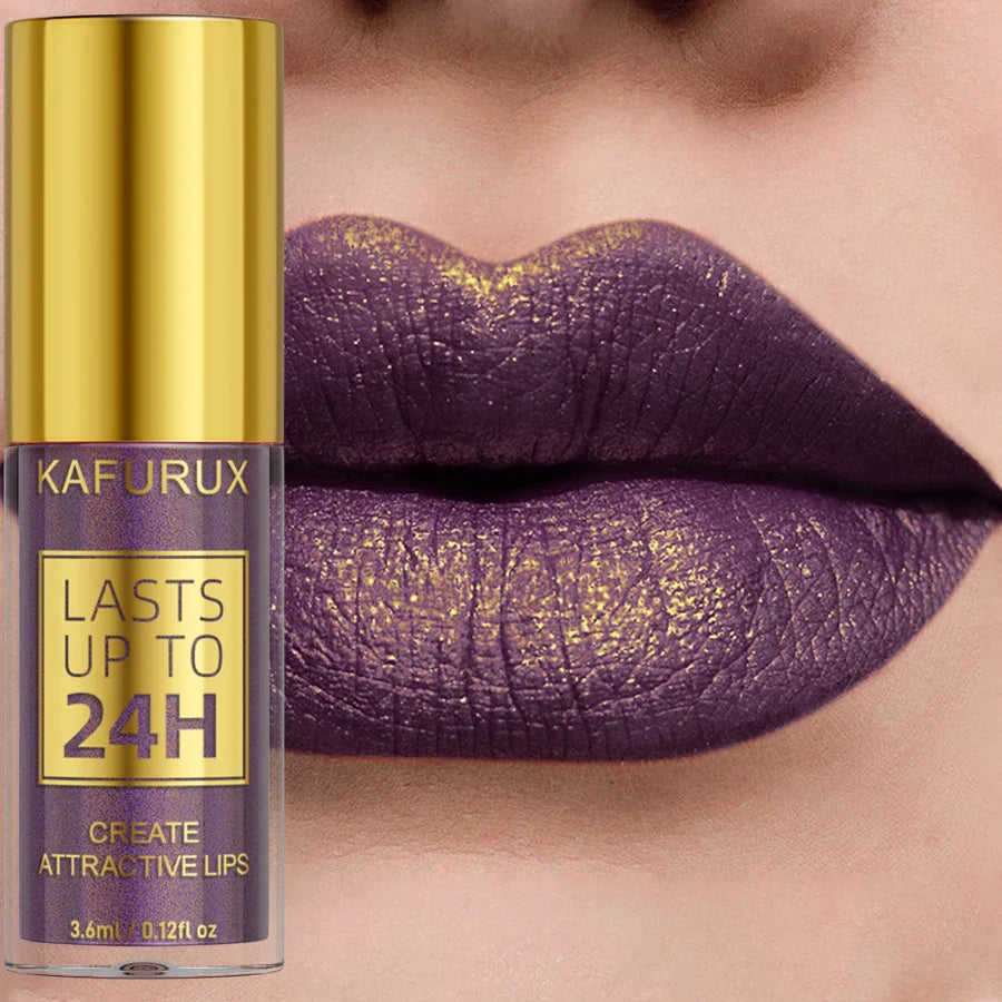 KAFURUX Glitter Metallic Lip Gloss – 14 Colors Long-Lasting