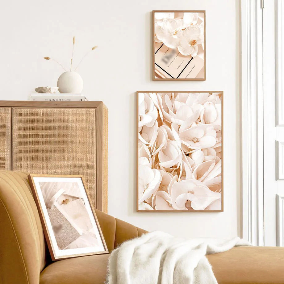 French Garden Beige Street View Canvas Wall Art | Nordic Print