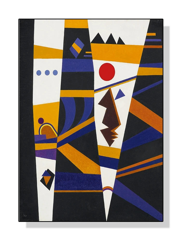 Kandinsky Geometric Abstract Canvas Wall Art | Modern Decor Canvas Art Print Peaceful Pleasures Health and Wellness 8 30x40cm Unframed