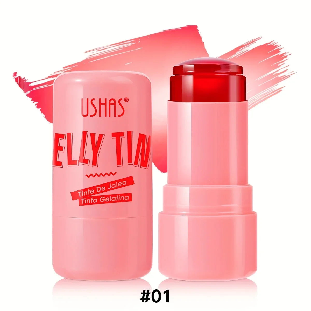 4 Colors Jelly Blush Stick Lip Balm Eyeshadow 3-in-1 Multi-Use Matte Blush Moisturize Brighten Lip Gloss Peaceful Pleasures Health and Wellness 01