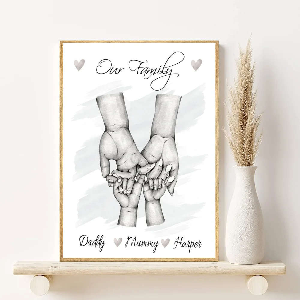 Family Hands Abstract Art Poster | Modern Wall Décor Wall Art Poster Peaceful Pleasures Health and Wellness z9 50X70cmNoframe