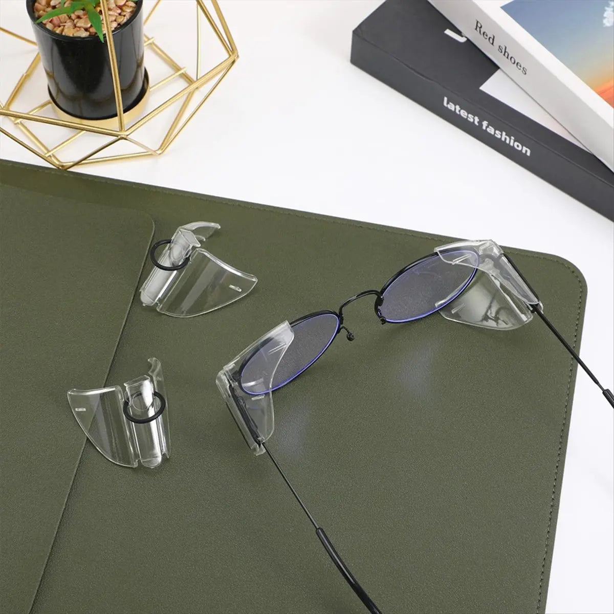 *ABDH 2 Pairs Safety Glasses Side Shield on Eye Glasse Side Shield Anti-Slip on Side Shield for Safety Glasses Peaceful Pleasures Health and Wellness Default Title