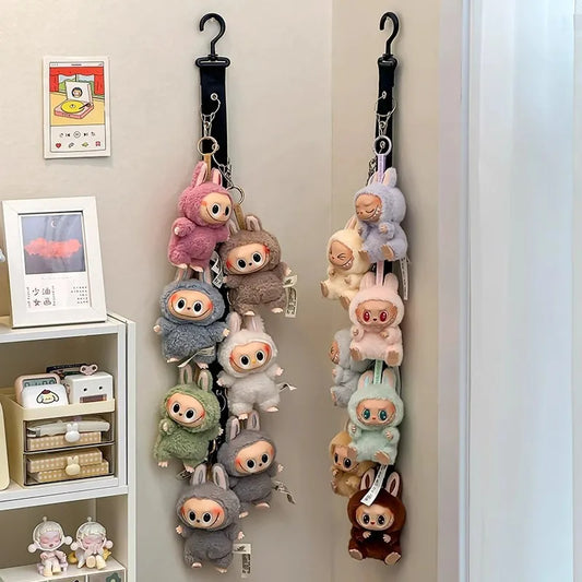 8-Clip Wall Hanging Doll Storage Rack | Door Hook Organizer Hanging Storage Rack Oasis Select black 2pcs
