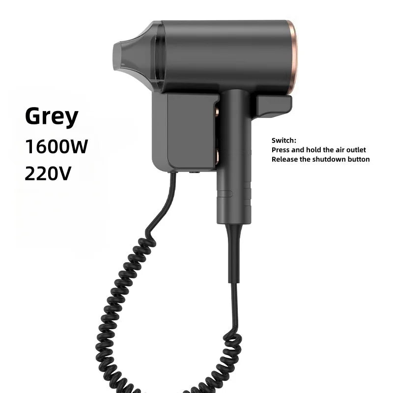 Latest Wall Mounted Non Perforated Hair Dryer For Hotels/Homestays, Household Bathrooms, Bathrooms, And High-Power Hair Dryers Peaceful Pleasures Health and Wellness C-Grey AU