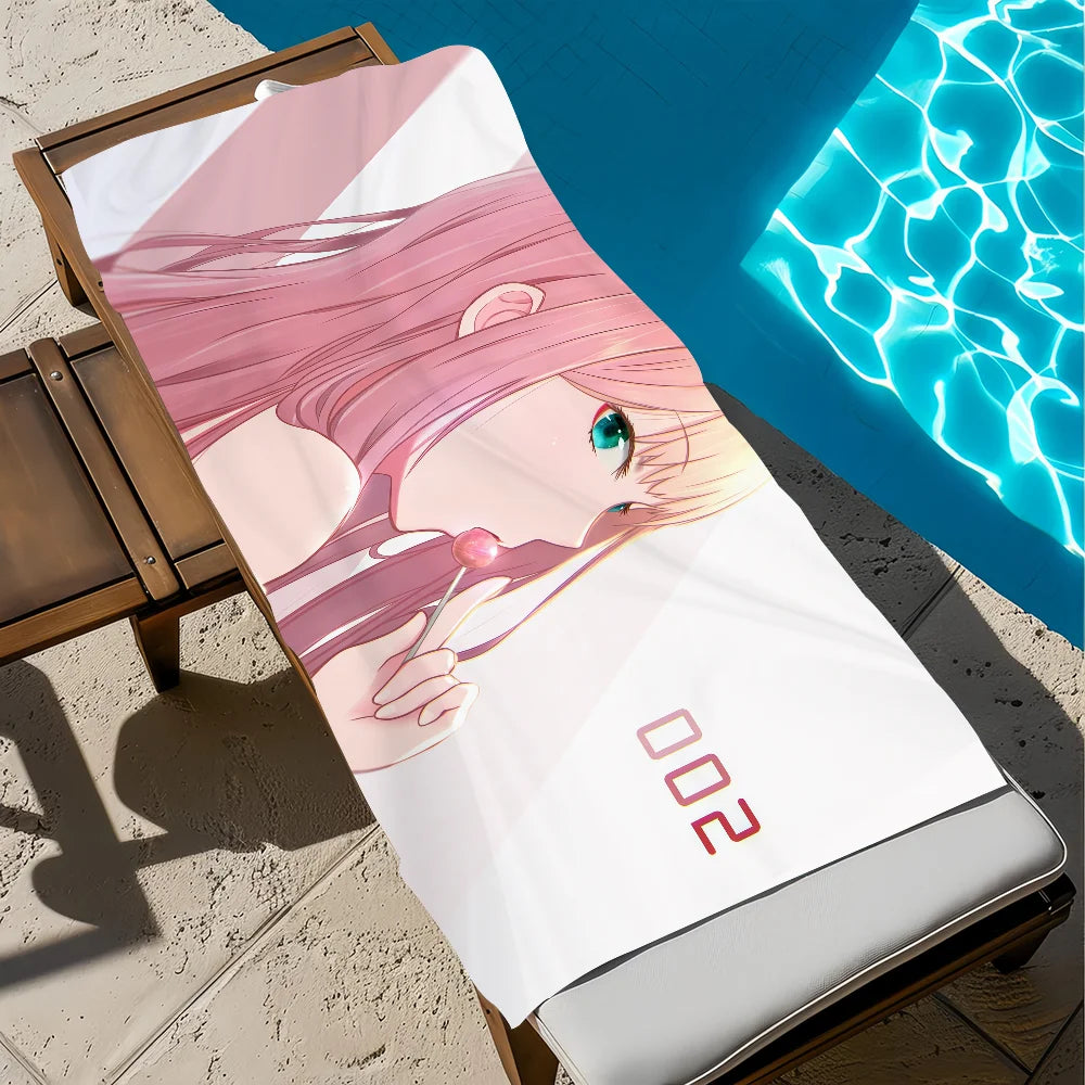 Zero Two Anime Quick-Dry Beach Towel | Soft & Lightweight Anime Beach Towel Peaceful Pleasures Health and Wellness z1 STJ90x180CM