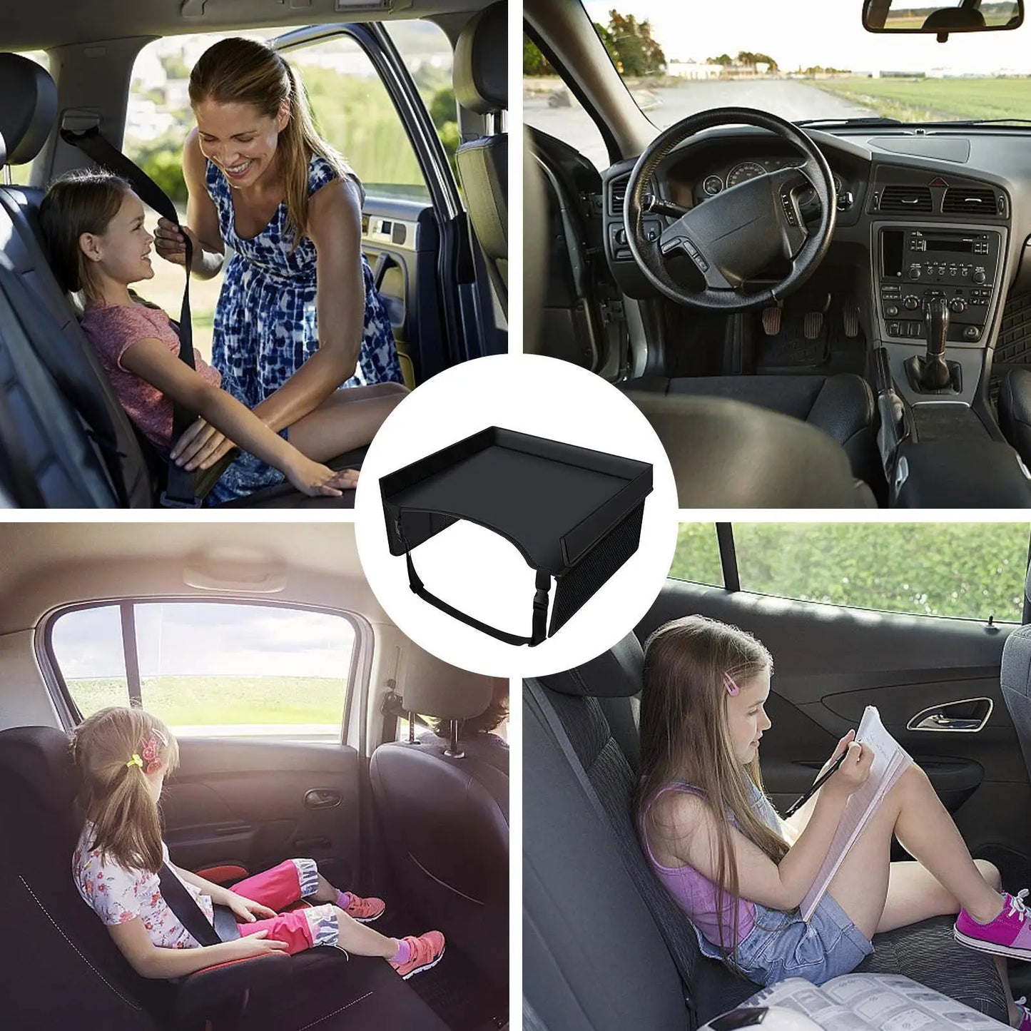 Kids Car Seat Travel Tray – Foldable Play Table & Organizer