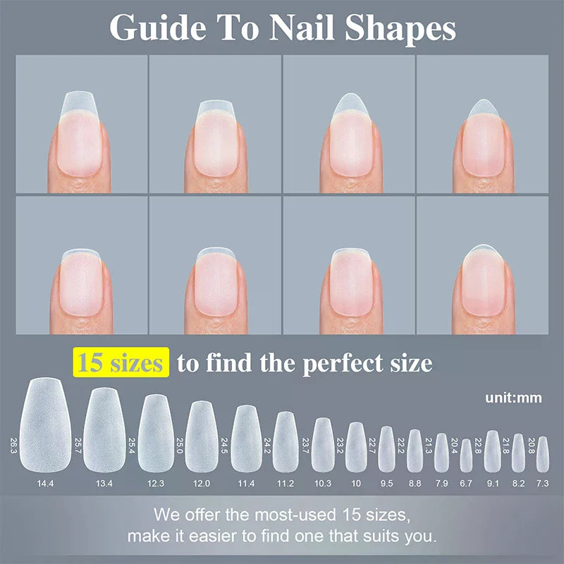 150pcs Short Matte Full Cover False Nails Coffin Square Almond Press on Soft Gel Nail Tips Manicure Extension Tools Peaceful Pleasures Health and Wellness