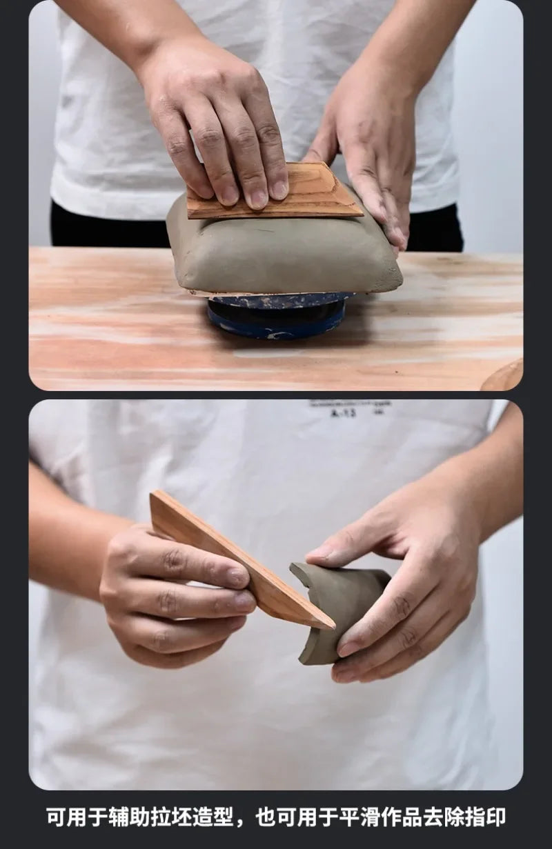 6-Piece Wooden Pottery Tools Set - Scrapers, Polygon Shapers & Clay Sculpting Knives for DIY Ceramic Handmade Projects Peaceful Pleasures Health and Wellness