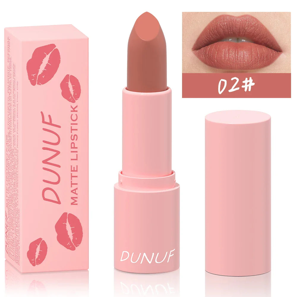 DUNUF Matte Lipstick – 24Hr Waterproof Non-Stick Lip Color