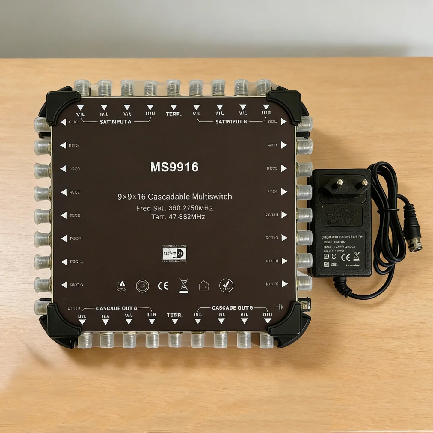 9-in 16-out DiSEqC Satellite Multiswitch 22kHz Cascade Switch
